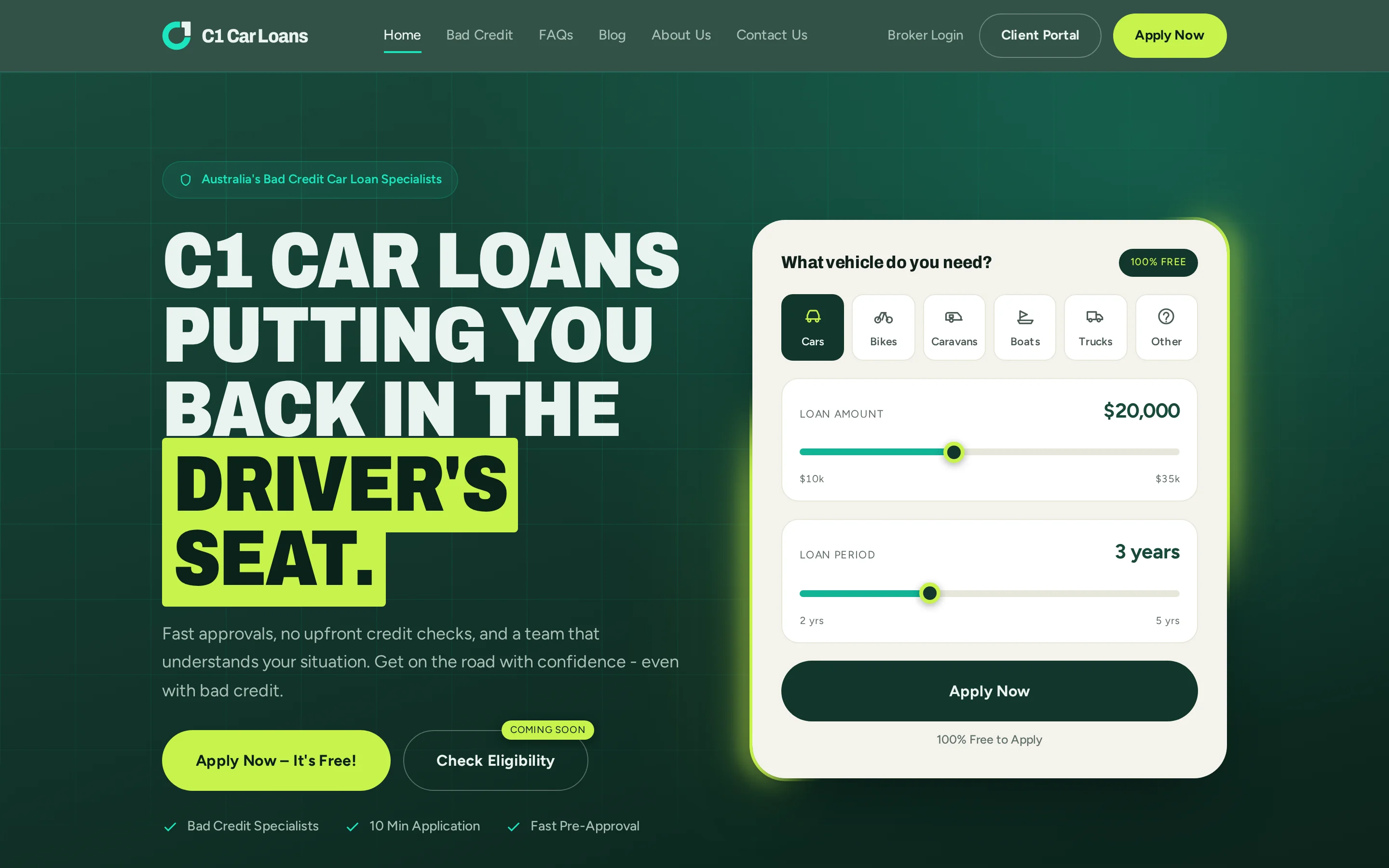 C1 Car Loans, Bad credit car finance