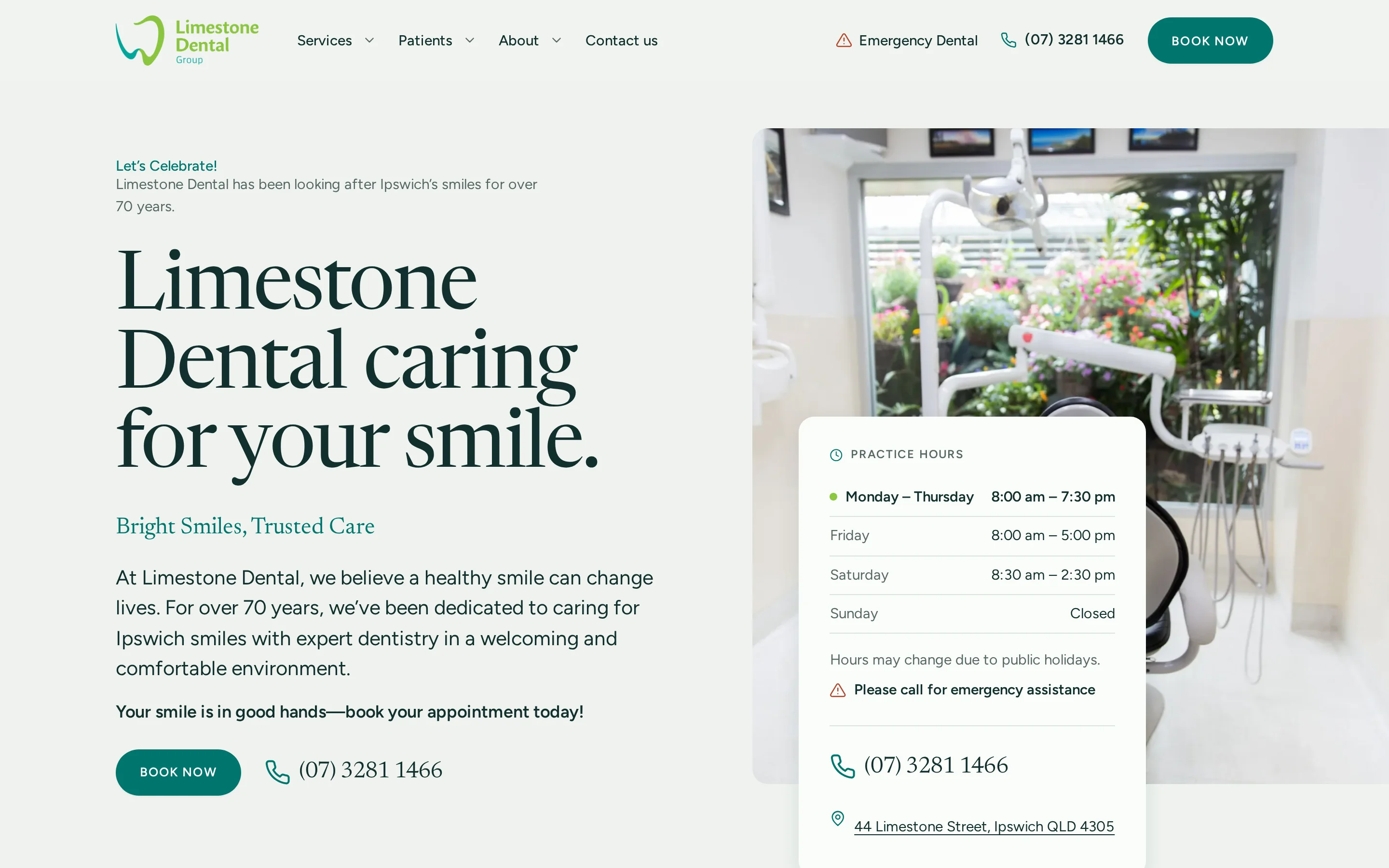 Limestone Dental, Dental practice website