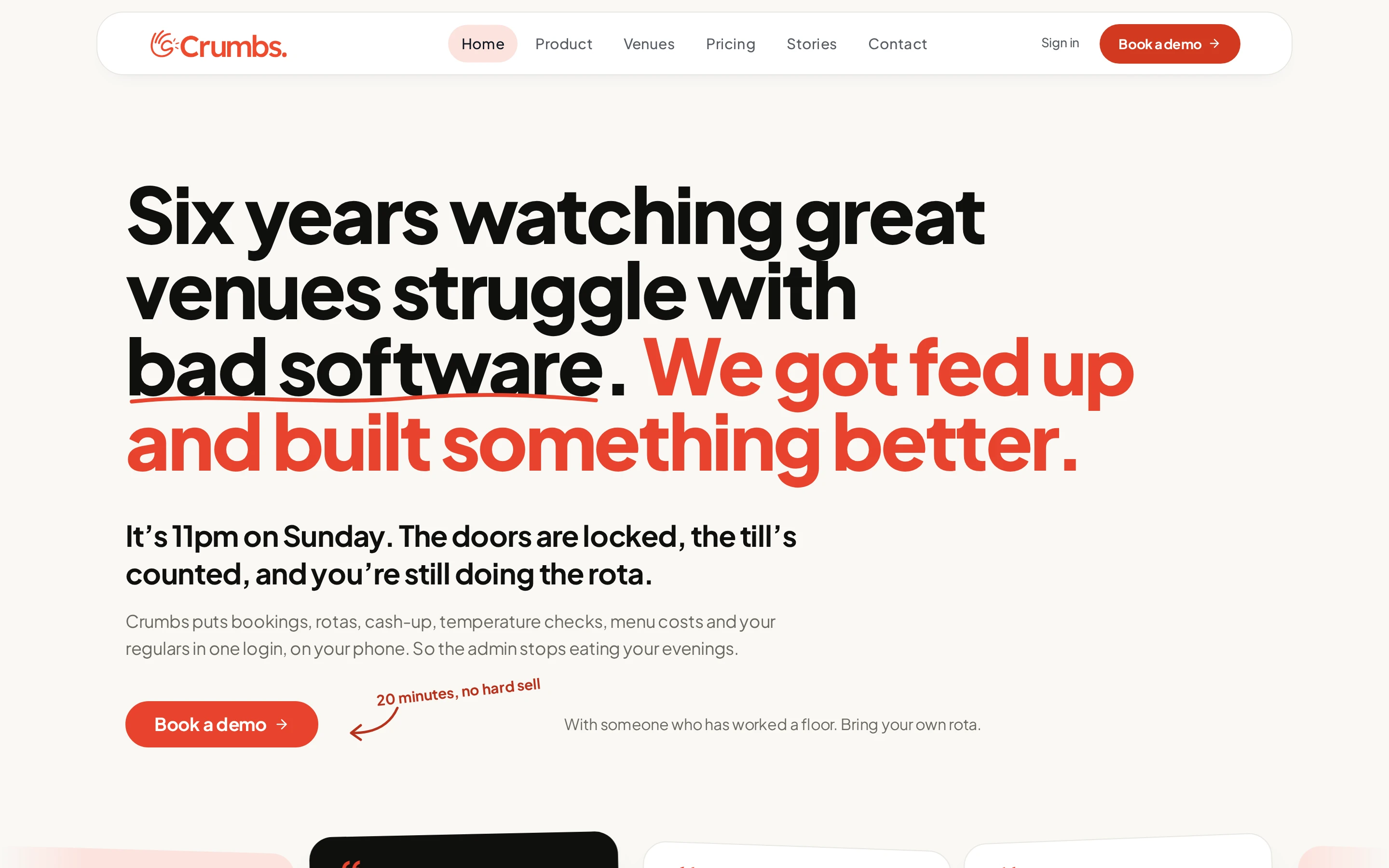 Crumbs, Hospitality SaaS
